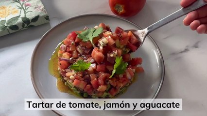 Tartar de tomate y jamón con picadillo de aguacate de Enrique Sánchez