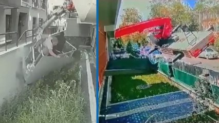 Ankara'da vincin devrilme görüntüsü ortaya çıktı