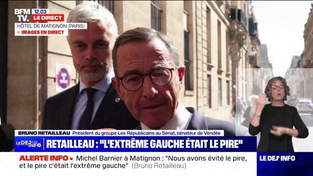 Quel Premier ministre compte-il être(...)collaborateur(...)ou un Premier ministre de plein exercice , réagit Bruno Retailleau (LR) après sa rencontre avec Michel Barnier