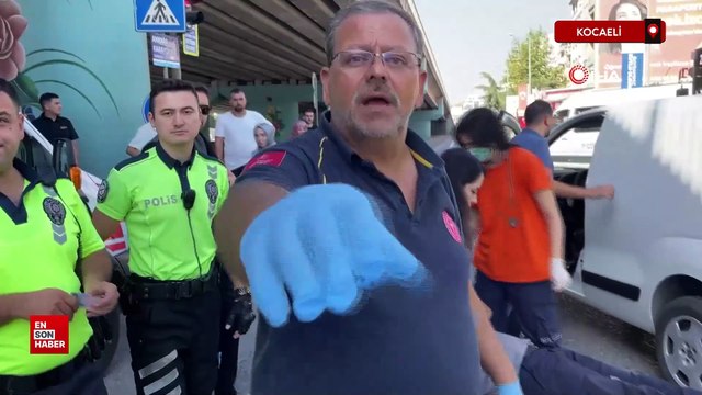 Kocaeli'de yerdeki yaralıyı bırakıp basın mensubuna engel oldular