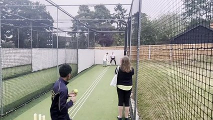 Mayor of Bury St Edmunds bats in town's new cricket nets