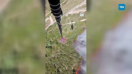 Urla'da orman yangını; havadan ve karadan müdahale ediliyor