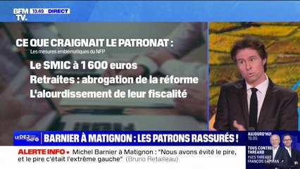Le patronat rassuré après la nomination de Michel Barnier à Matignon