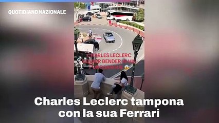 Charles Leclerc tampona con la sua Ferrari