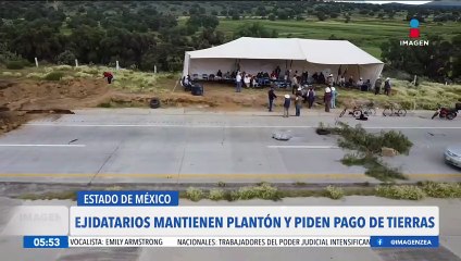 Ejidatarios mantienen plantón sobre la autopista Arco Norte
