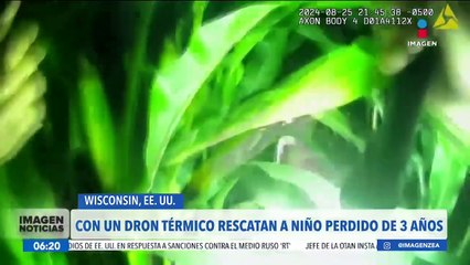 Policías rescatan con un dron térmico a un niño de tres años