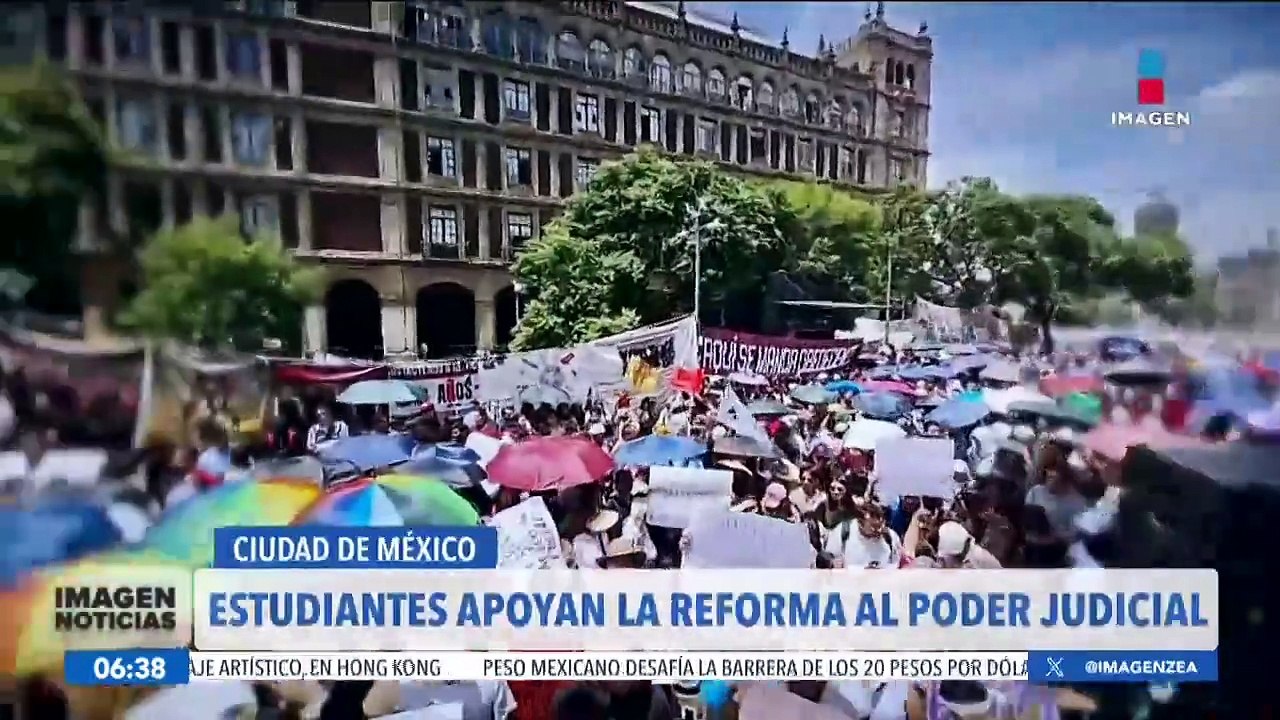Estudiantes manifiestan su apoyo a la reforma al Poder Judicial