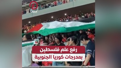 رفع علم فلسطين بمدرجات كوريا الجنوبية