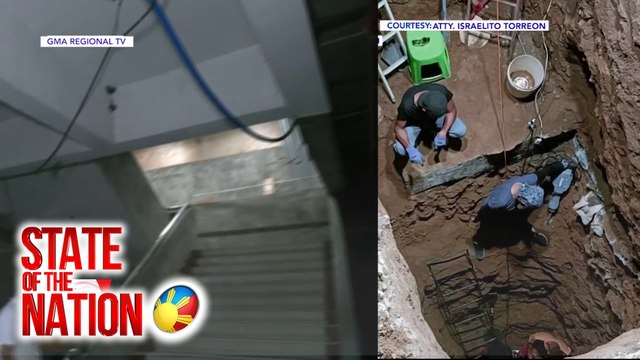 Bakas ng pinaniniwalaang hukay na ginawa ng PNP sa basement ng KOJC compound, nakita | SONA