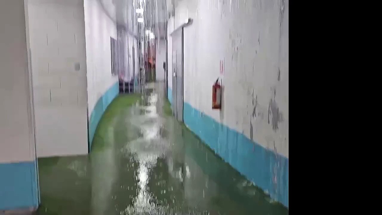 Así están los pasillos hacia los camerinos del estado nacional