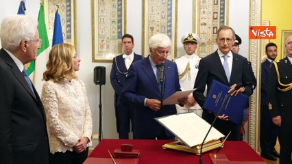 Alessandro Giuli ? il nuovo ministro della Cultura, le immagini del giuramento al Quirinale