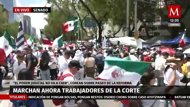 Trabajadores del PJ cierran Paseo de la Reforma en protesta contra la reforma judicial