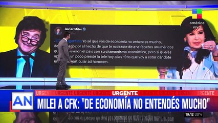 FUERTE CRUCE EN REDES SOCIALES entre Cristina Kirchner y Javier Milei