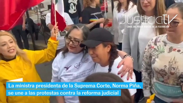 Norma Piña se suma a la protesta de trabajadores del Poder Judicial