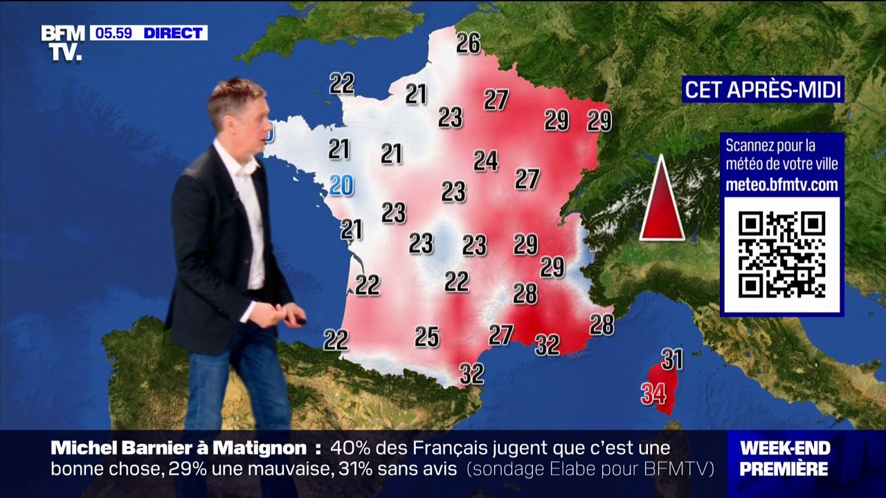 De la pluie et des orages sur une partie de la France, avec des températures comprises entre 20°C et 29°C... La météo de ce samedi 7 septembre