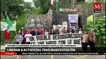 Liberan a activistas detenidos en Xochimilco tras manifestación por defensa de derechos indígenas