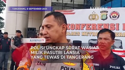 Polisi Ungkap Surat Wasiat Milik Pasutri Lansia yang Tewas di Tangerang