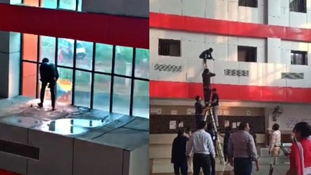 तीसरी मंजिल से लगाई छलांग