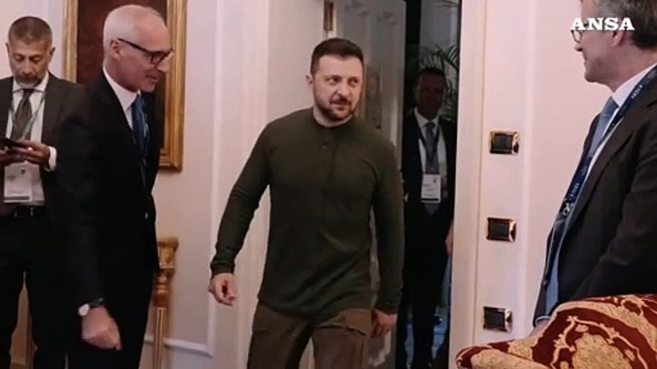 Meloni, l'incontro con Zelensky a Cernobbio