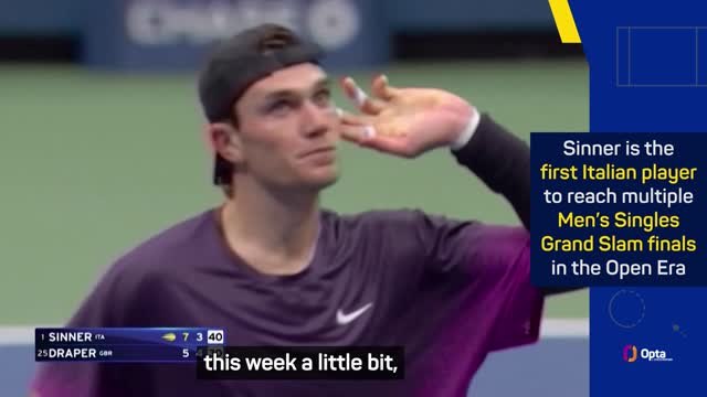 Sinner commends Draper for 'breakthrough' US Open