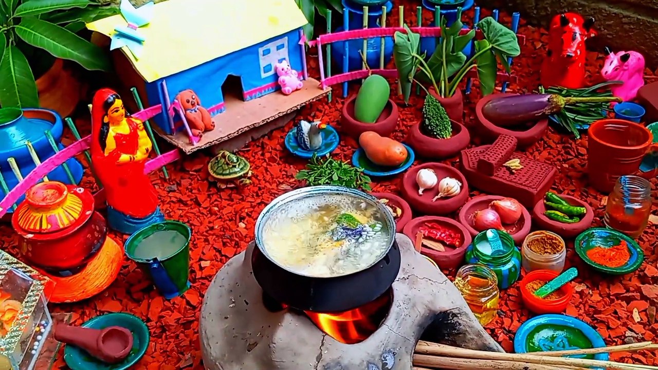 Miniature village cooking Miniature food cooking Mini foodkey Indian food Minotis Kitchen