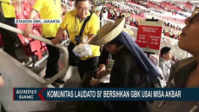 Cerita Komunitas Laudato Si' yang Bersihkan GBK Usai Misa Akbar