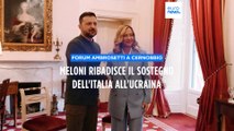 Cernobbio, Meloni ribadisce il sostegno italiano all'Ucraina