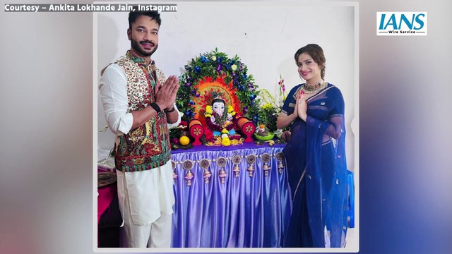 Ankita Lokhande and Vicky Jain Pose with 'Mau' as They Greet 'Bappa' on Ganesh Chaturthi