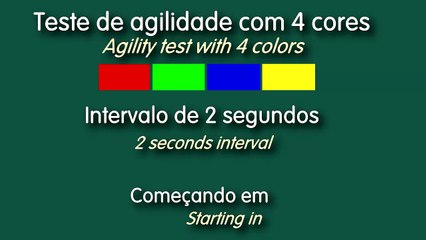 Agility test with 4 colors and 2 seconds interval