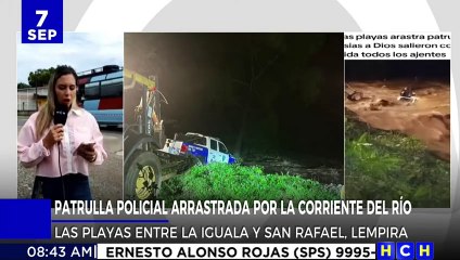 Patrulla fue arrastrada por un río en San Rafael, Lempira