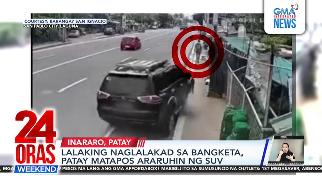 Lalaking naglalakad sa bangketa, patay matapos araruhin ng SUV | 24 Oras Weekend