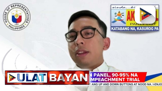 House prosecution panel nasa 90-95% na ang preparasyon sa impeachment trial laban kay VP Sara Duterte