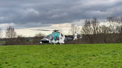 Air ambulance takes off in Canterbury