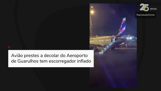 Avião prestes a decolar do Aeroporto de Guarulhos tem escorregador inflado
