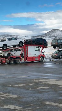 Car Loaded Truck Collides Into Another Car Loaded Truck