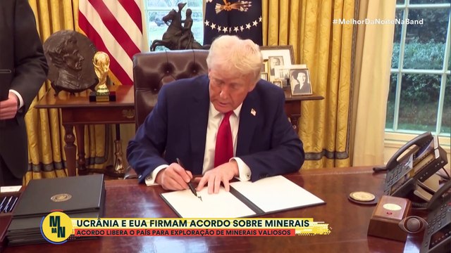 Ucrânia e EUA fecham acordo bilionário para exploração de minerais | Melhor da Noite