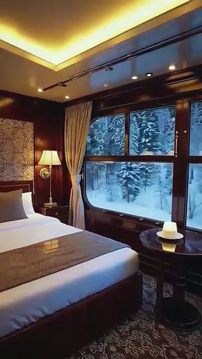 Train Cabin with Cozy Bed.
