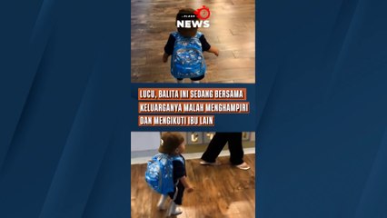 Lucu, Balita Ini Sedang Bersama Keluarganya Malah Menghampiri dan Mengikuti Ibu Lain