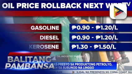 Malakihang bawas-presyo sa produktong petrolyo, asahan sa susunod na linggo