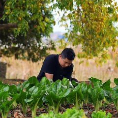 Cooking and eating in China village