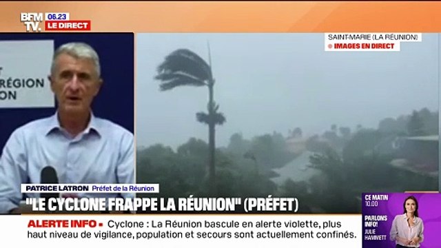 Patrice Latron (préfet de La Réunion): Les prévisions font penser qu'il y aura des rafales à 200km/h. C'est pourquoi j'ai pris la décision de passer l'île en alerte violette