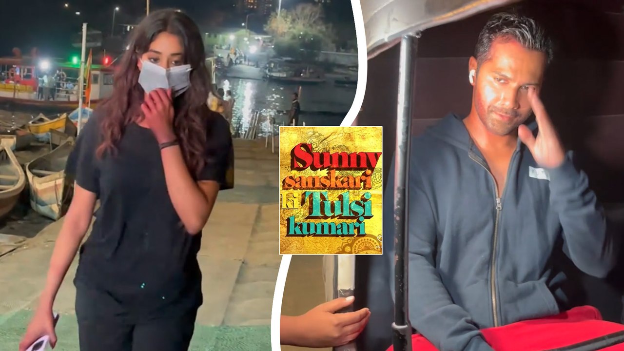 Sunny Sanskari Ki Tulsi Kumari Stars Varun Dhawan & Janhvi Kapoor Snapped At The Versova Jetty