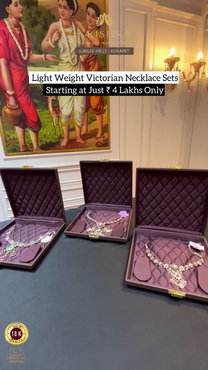 18K Gold Victorian Polki Necklace Collection
