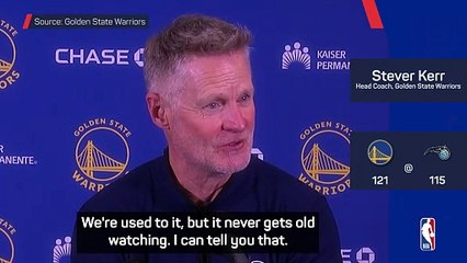 Kerr labels Curry 'the greatest shooter ever' after 56-point haul against the Magic