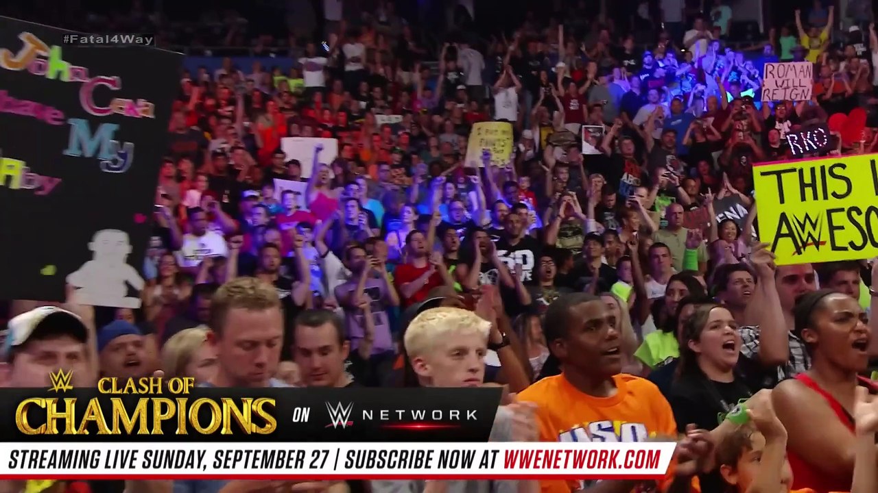 FULL MATCH- Roman Reigns vs. Randy Orton vs. Kane vs. John Cena –Title Match- WWE Battleground 2014