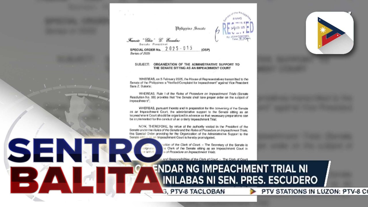 Impeachment trial ni VP Duterte, target ng Senado na simulan sa July 30; SP Escudero, tiniyak na hindi maaapektuhan ng impeachment ang kanilang mga sesyon at committee hearings
