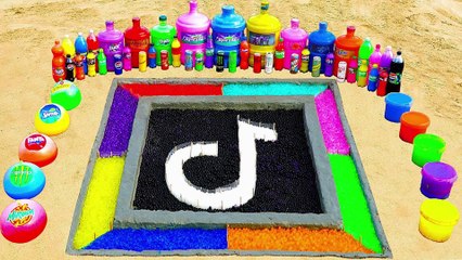 How to make Tiktok Logo with Cement, Rainbow Orbeez, Balloons Monster, Coca Cola vs Mentos and Fanta