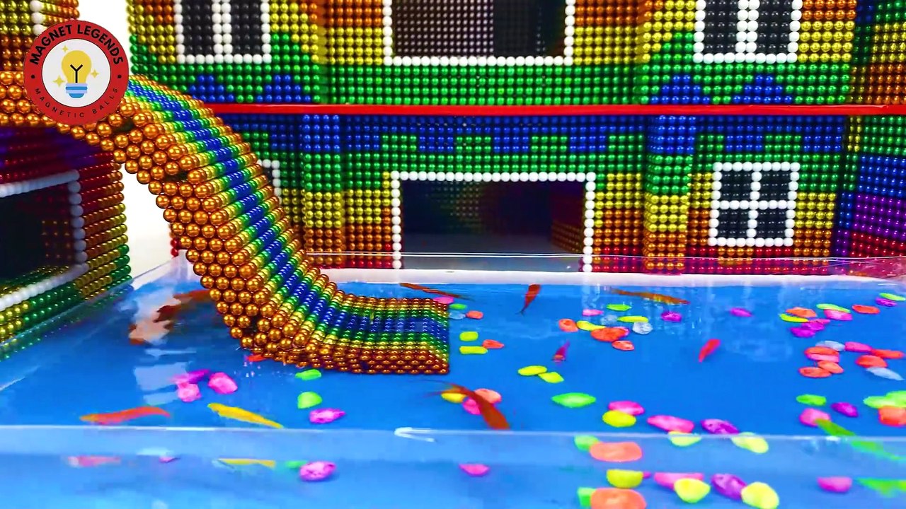Building My DREAM Luxury Villa with a Swimming Pool Using MAGNETIC BALLS