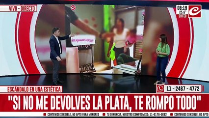 Escándalo en una estética: destrozo el local con un bebé en brazos