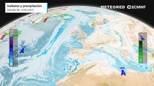 Este fin de semana una ciclogénesis argelina intensificará las lluvias
